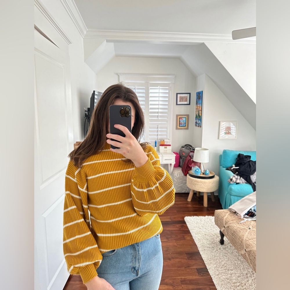 SAYLOR Striped High Neck Sweater